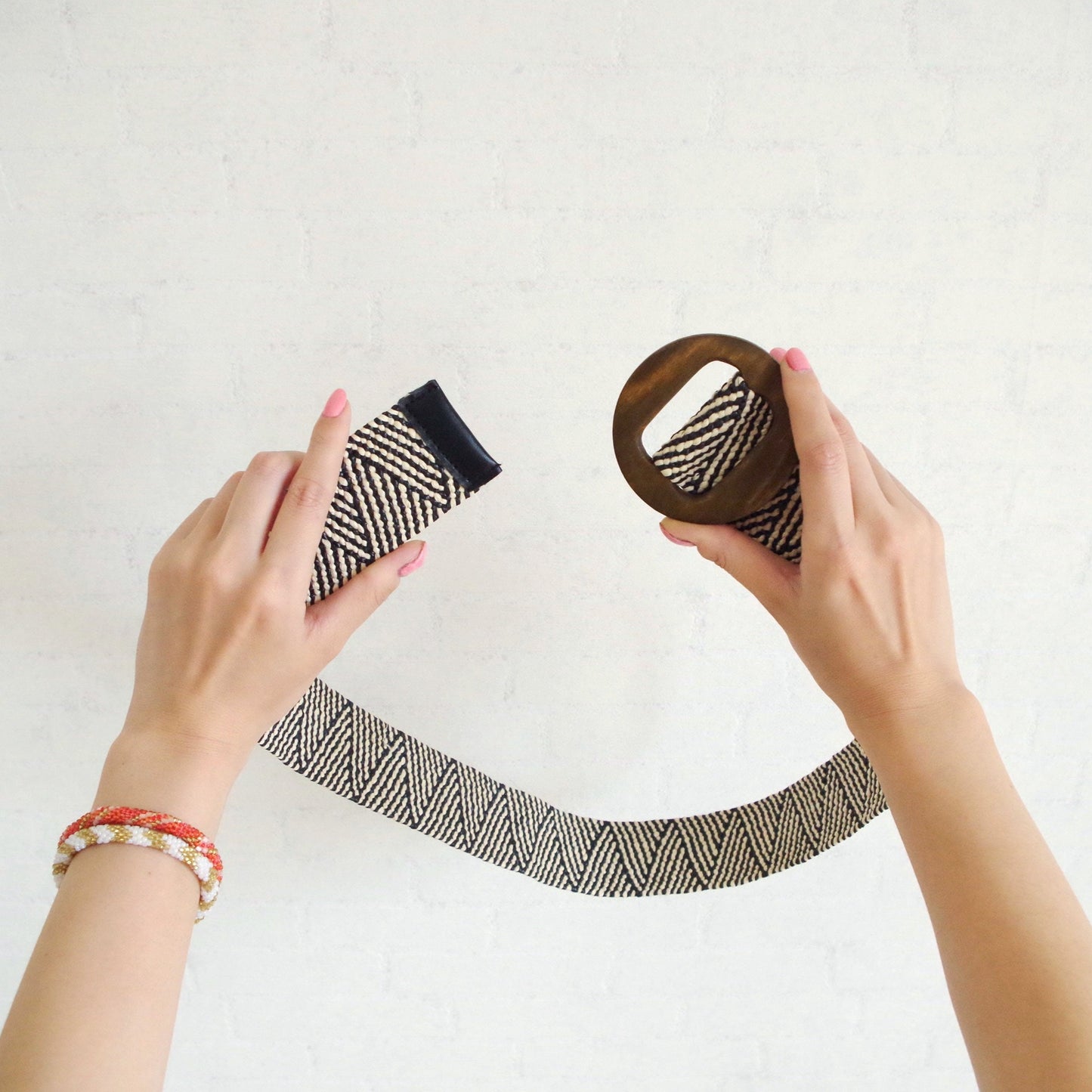 メッシュ ゴムベルト  麻風