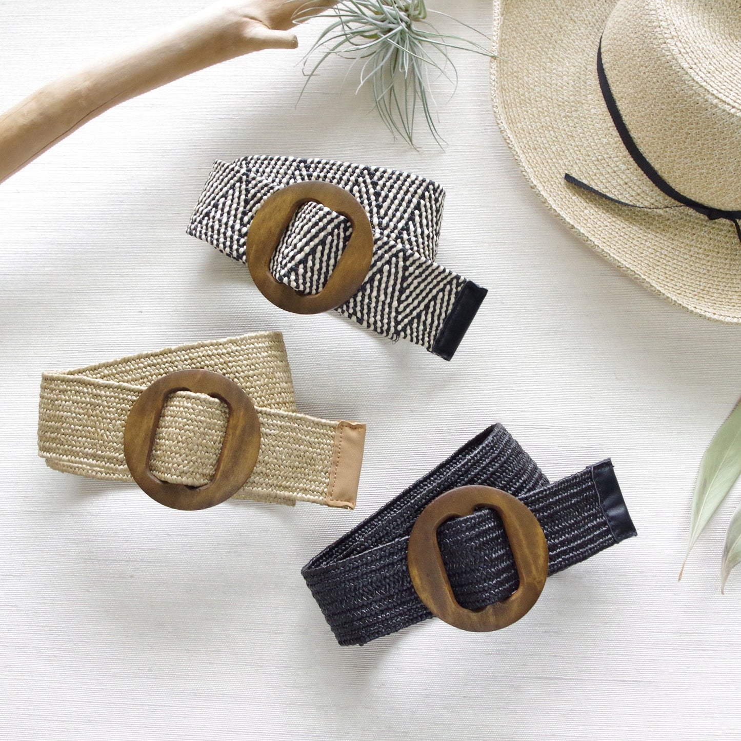 メッシュ ゴムベルト  麻風