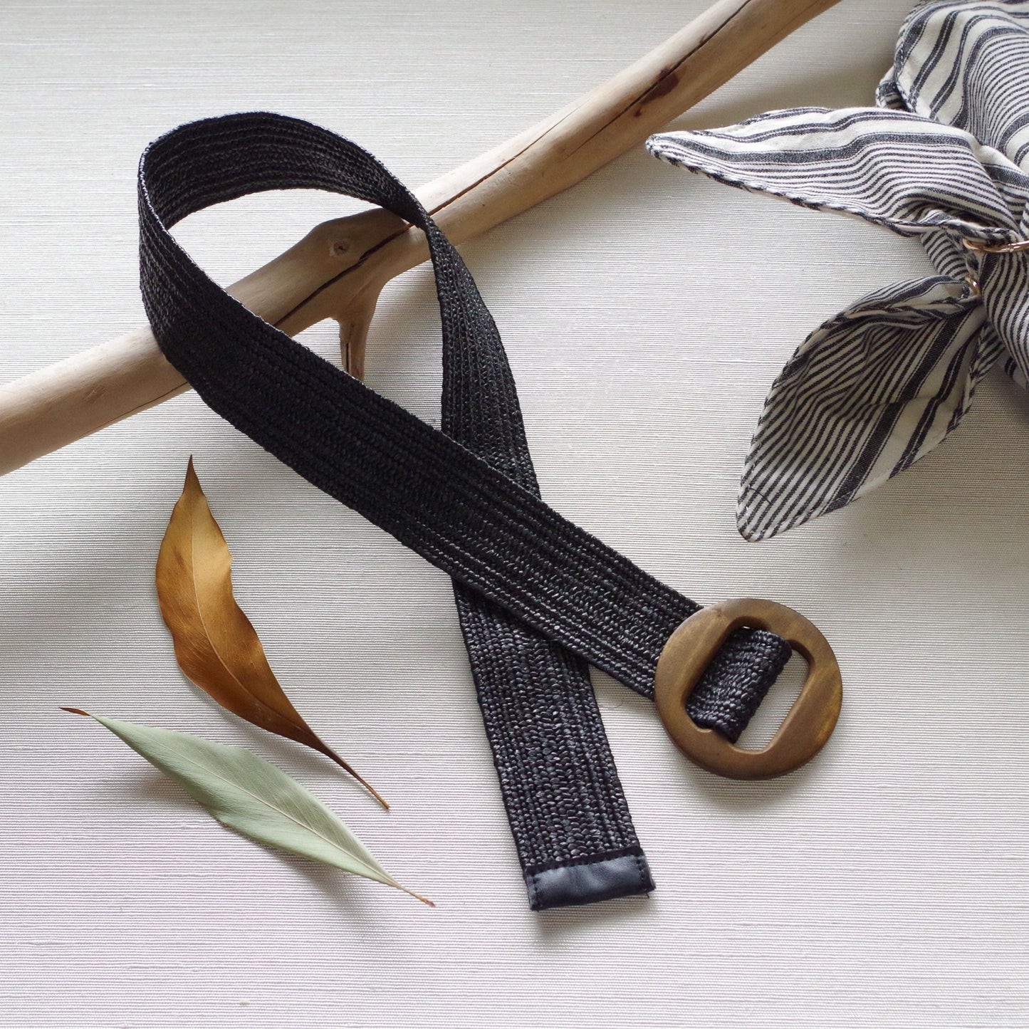 メッシュ ゴムベルト  麻風