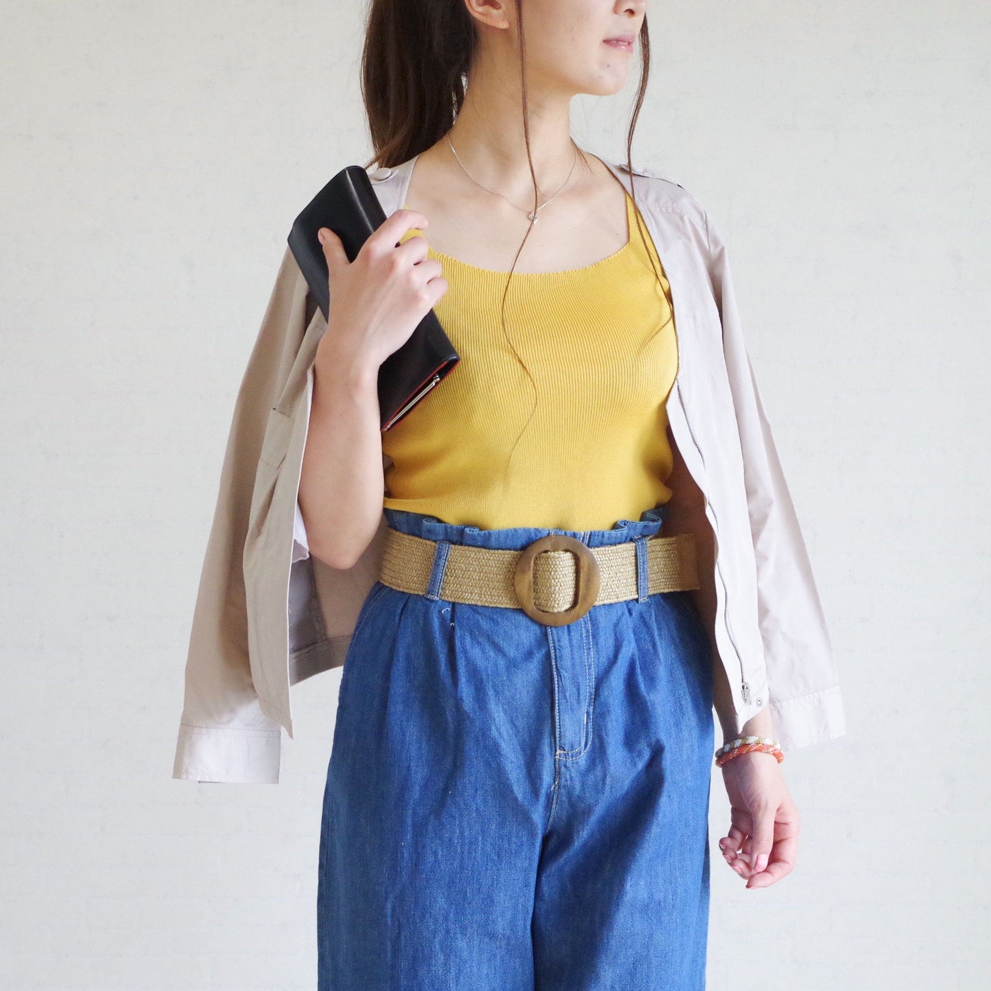 メッシュ ゴムベルト  麻風