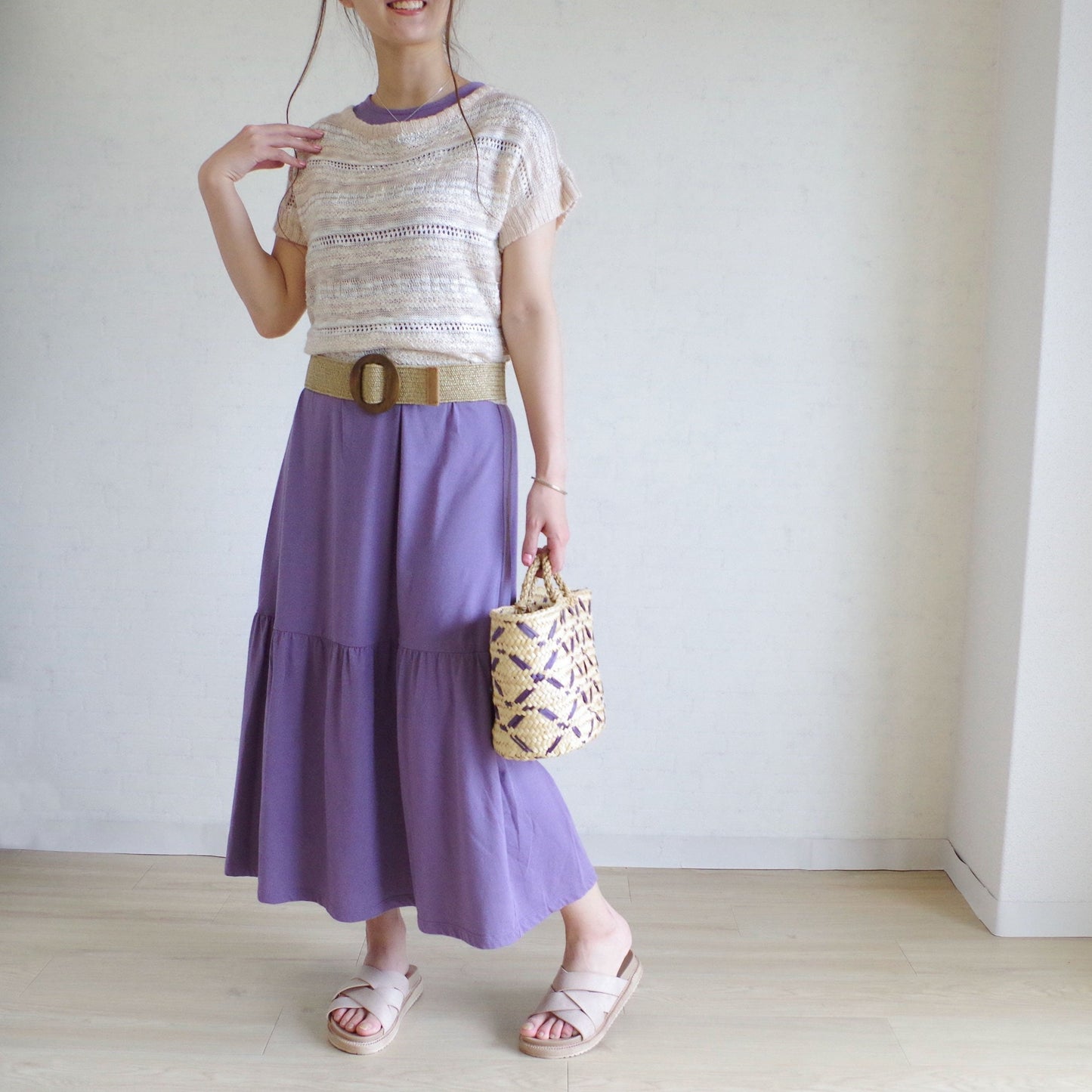 メッシュ ゴムベルト  麻風