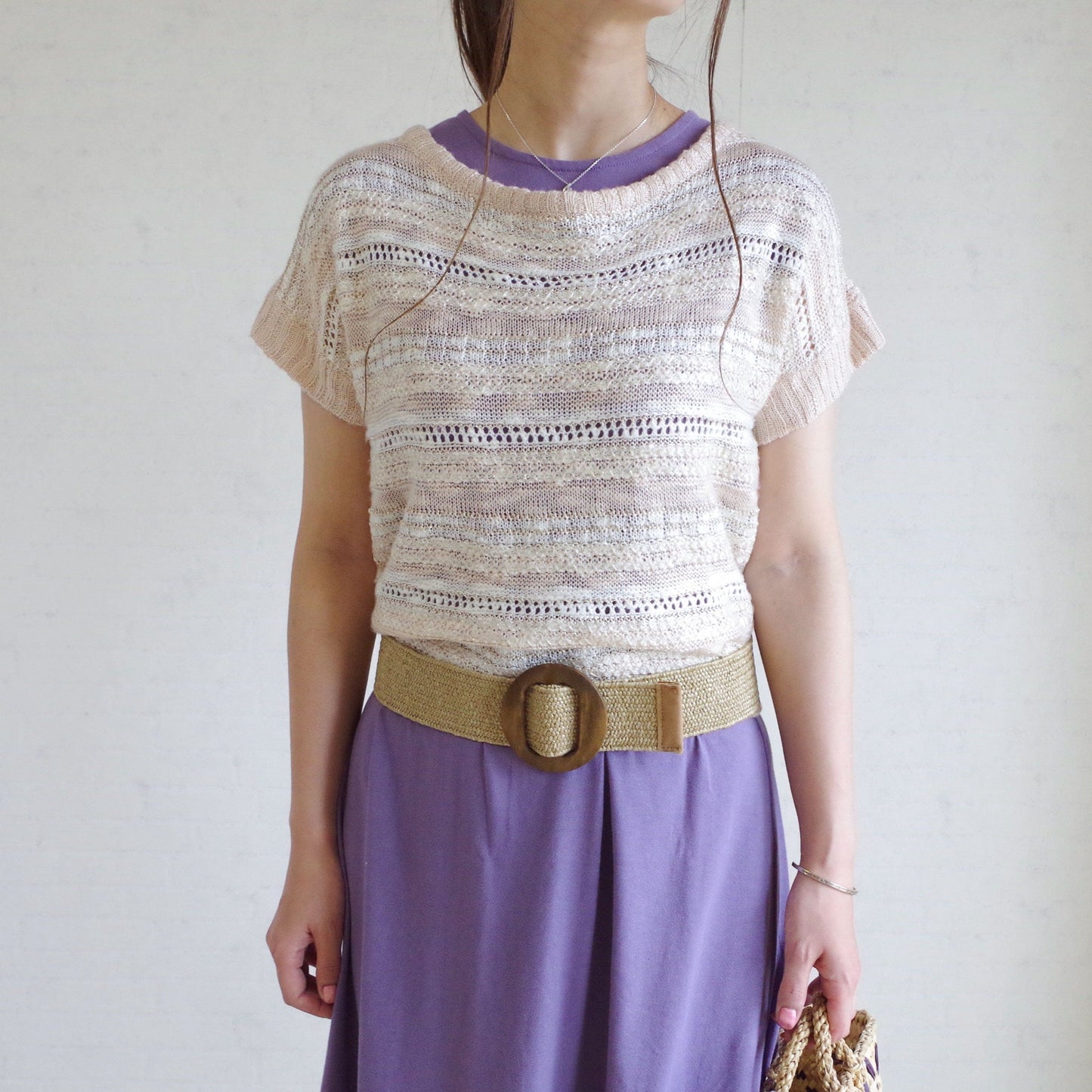 メッシュ ゴムベルト  麻風