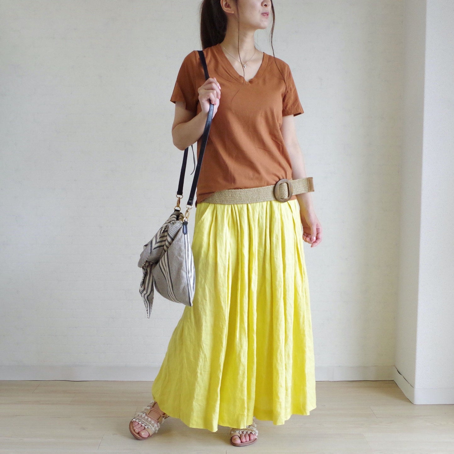 メッシュ ゴムベルト  麻風