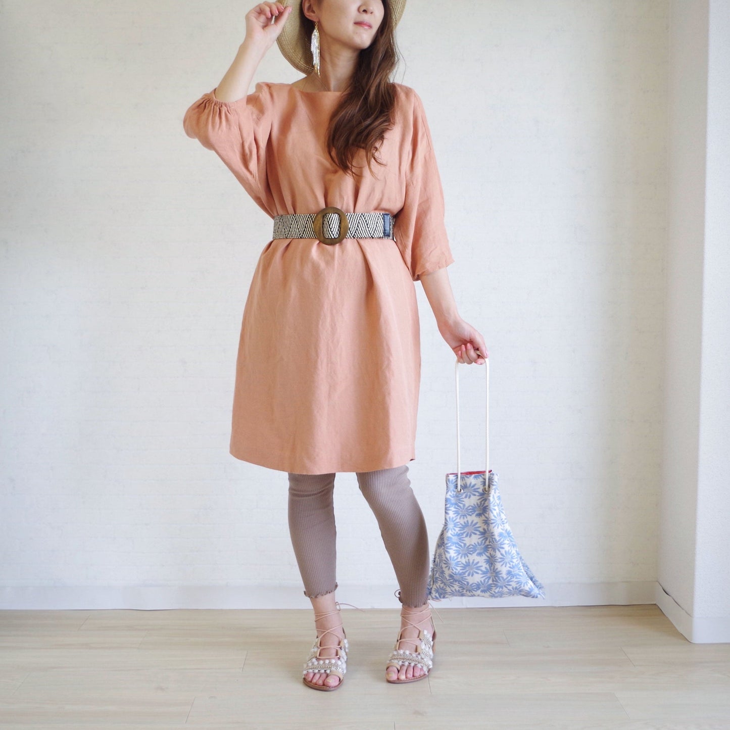 メッシュ ゴムベルト  麻風