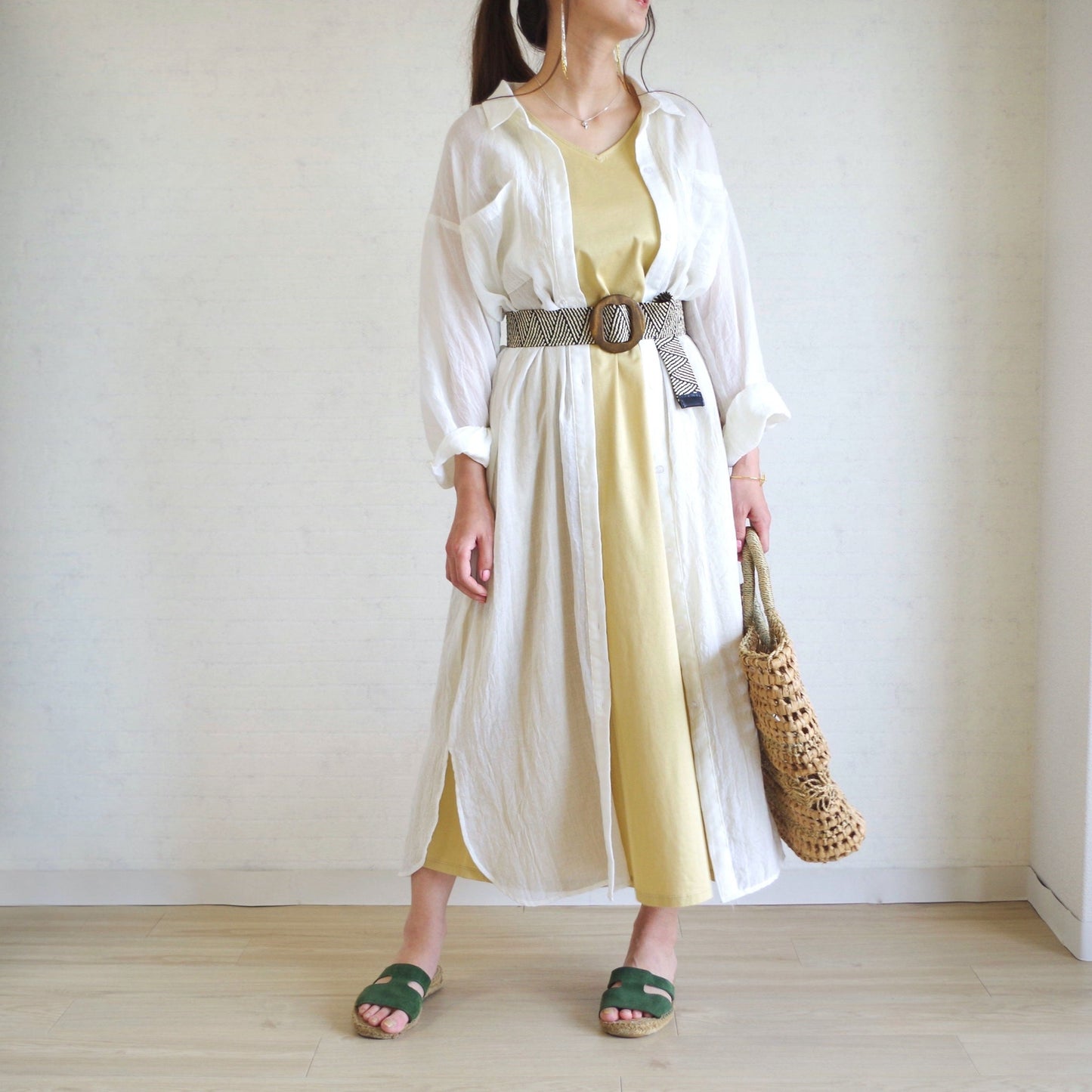 メッシュ ゴムベルト  麻風