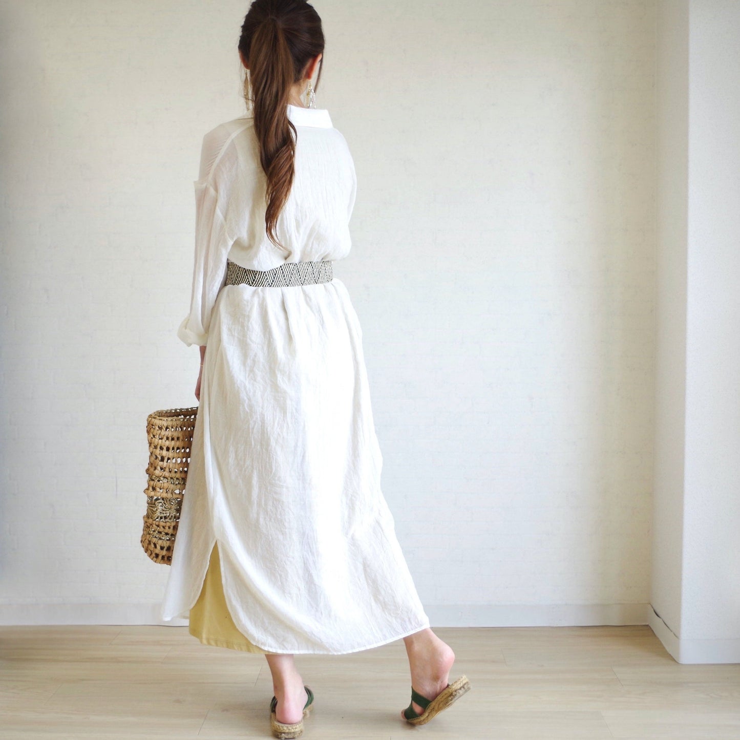 メッシュ ゴムベルト  麻風