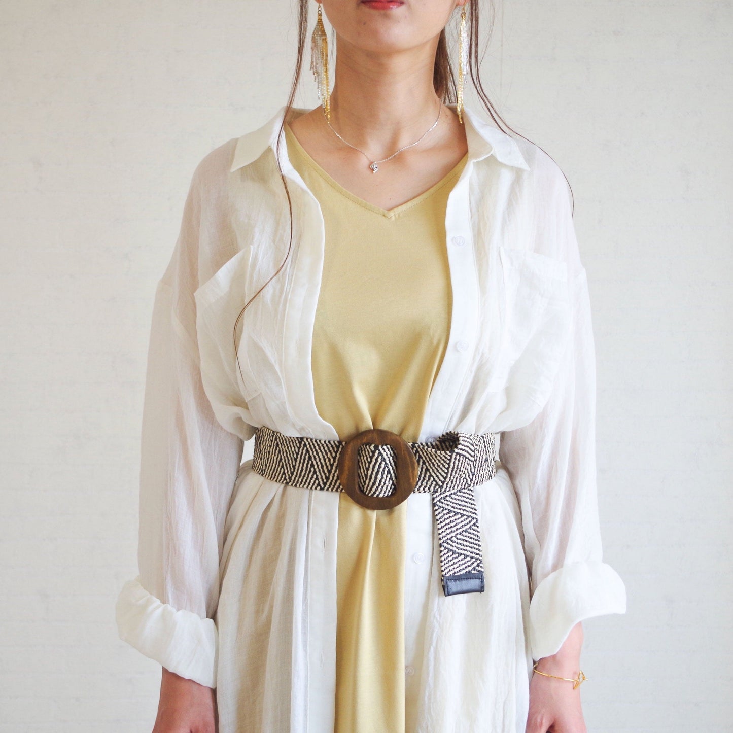 メッシュ ゴムベルト  麻風