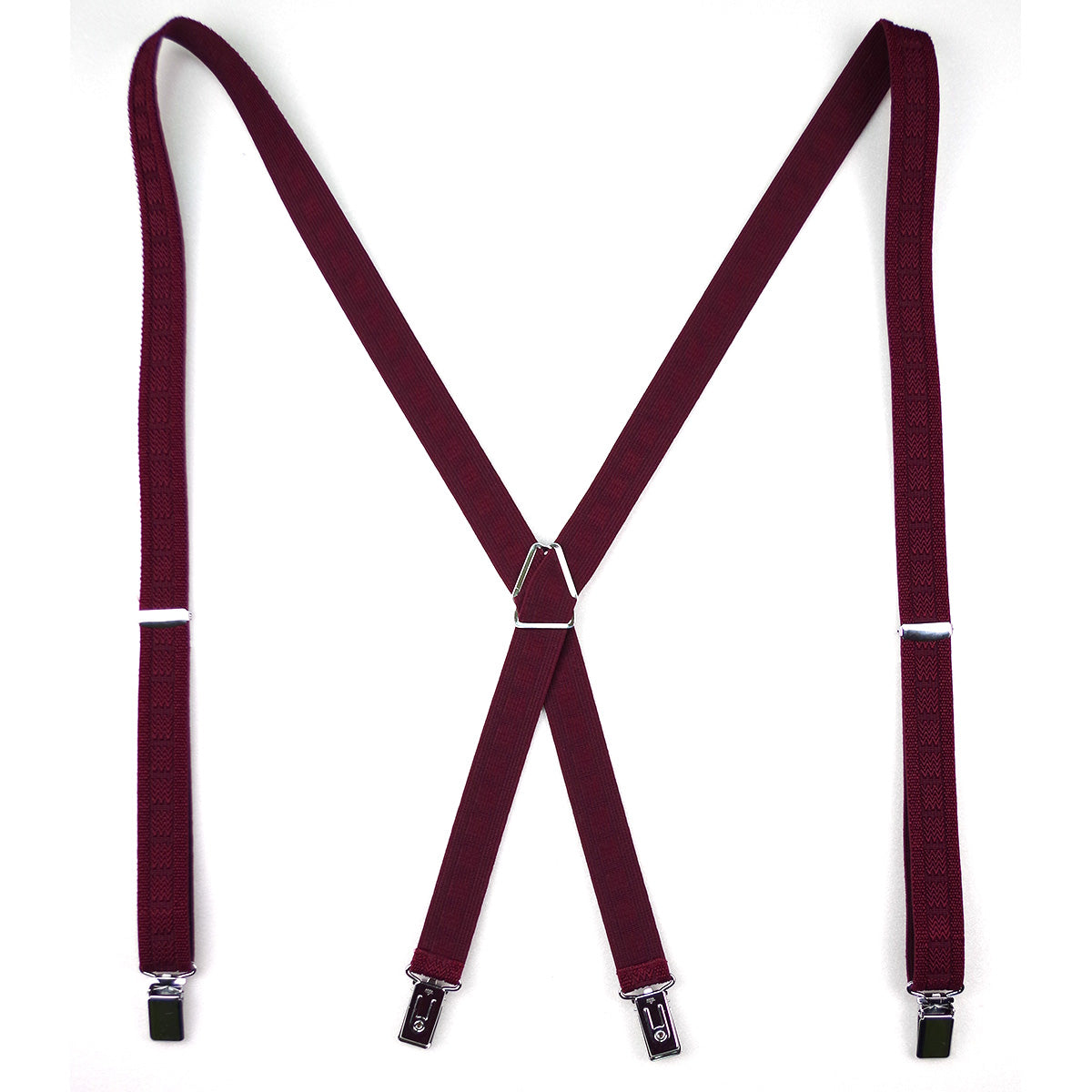 サスペンダー X型 スクエアクリップ 幅25mm｜ゴムベルト