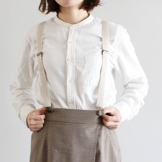 サスペンダー レディース 麻 Y型 幅25mm