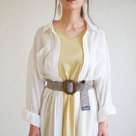 メッシュ ゴムベルト  麻風